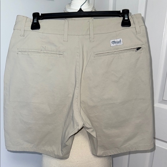 mark. Men's Light Tan Flat Front Shorts - Picture 2 of 3